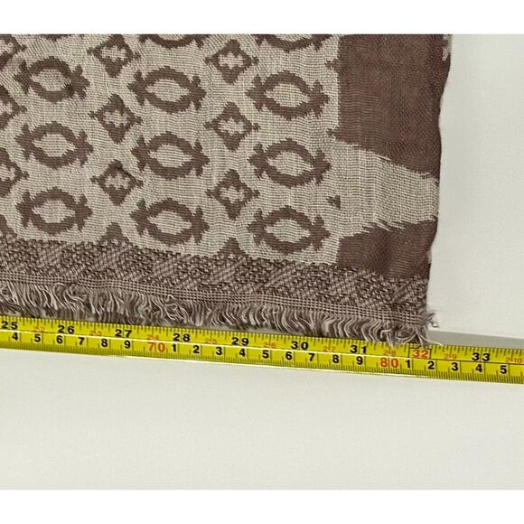 Saree Shawl Stole Tan Brown Banasari - Picture 4 of 5